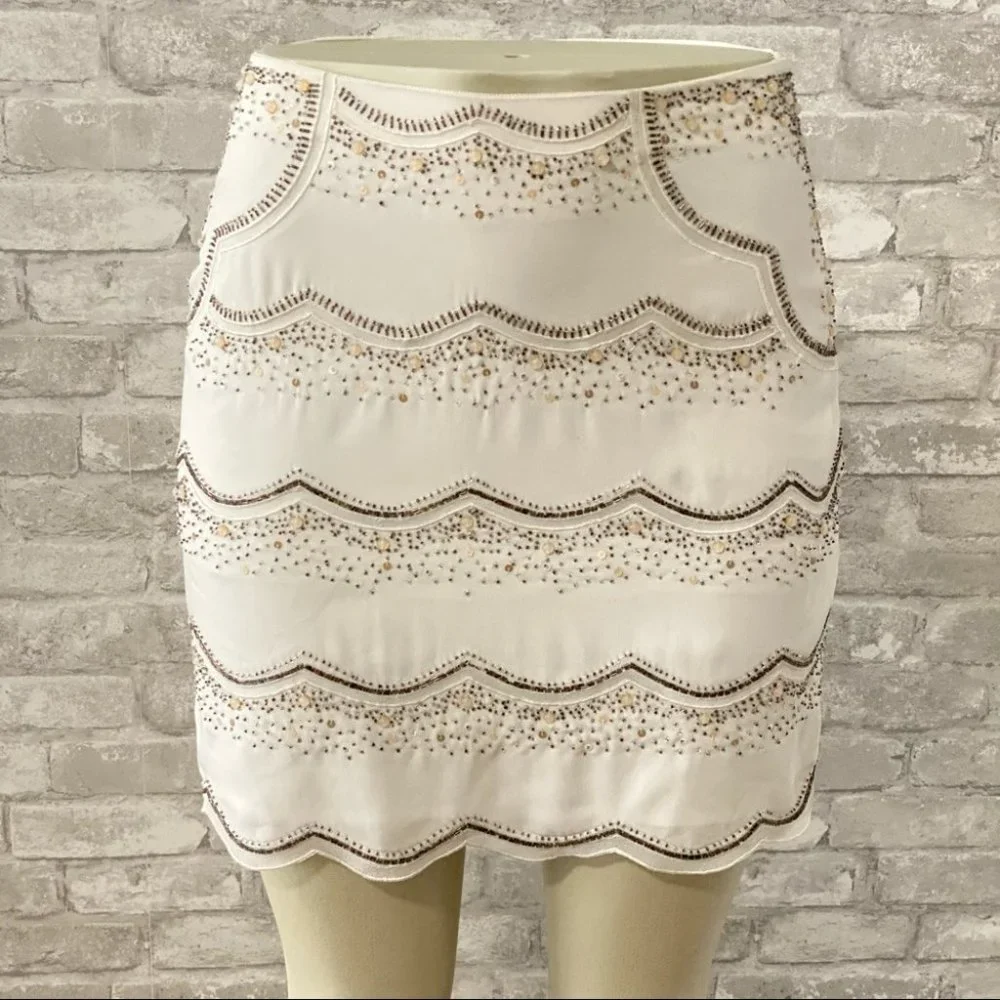 NWOT Club Monaco Embellished Mini Skirt - Picture 1 of 9